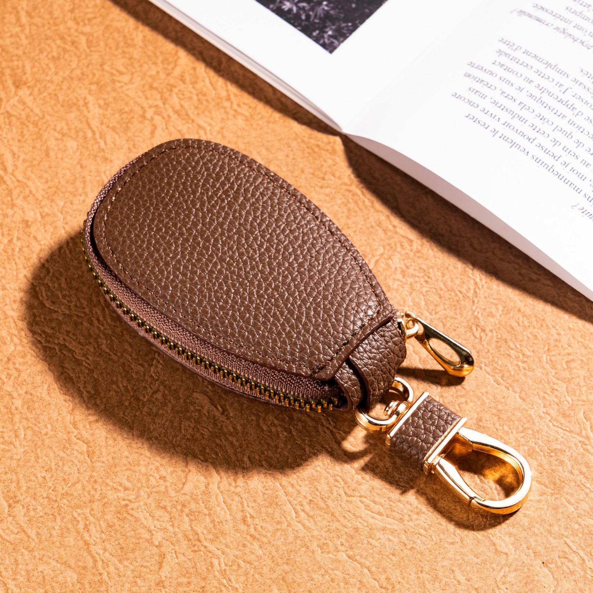 Wholesale Urban Car Key Bag PU Leather Keychain Pouch Stylish Solid Color Key Organizer For Men Women Car Key Accessory Gift