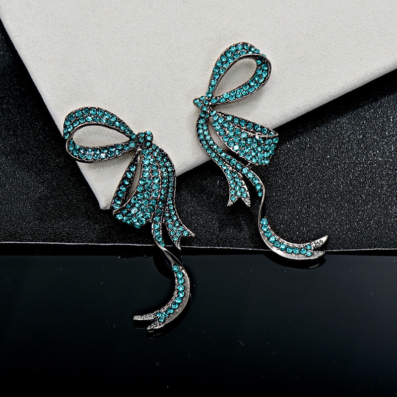 Wholesale palace style full diamond butterfly earrings black insect butterfly earrings ACC-ES-Jiuj005