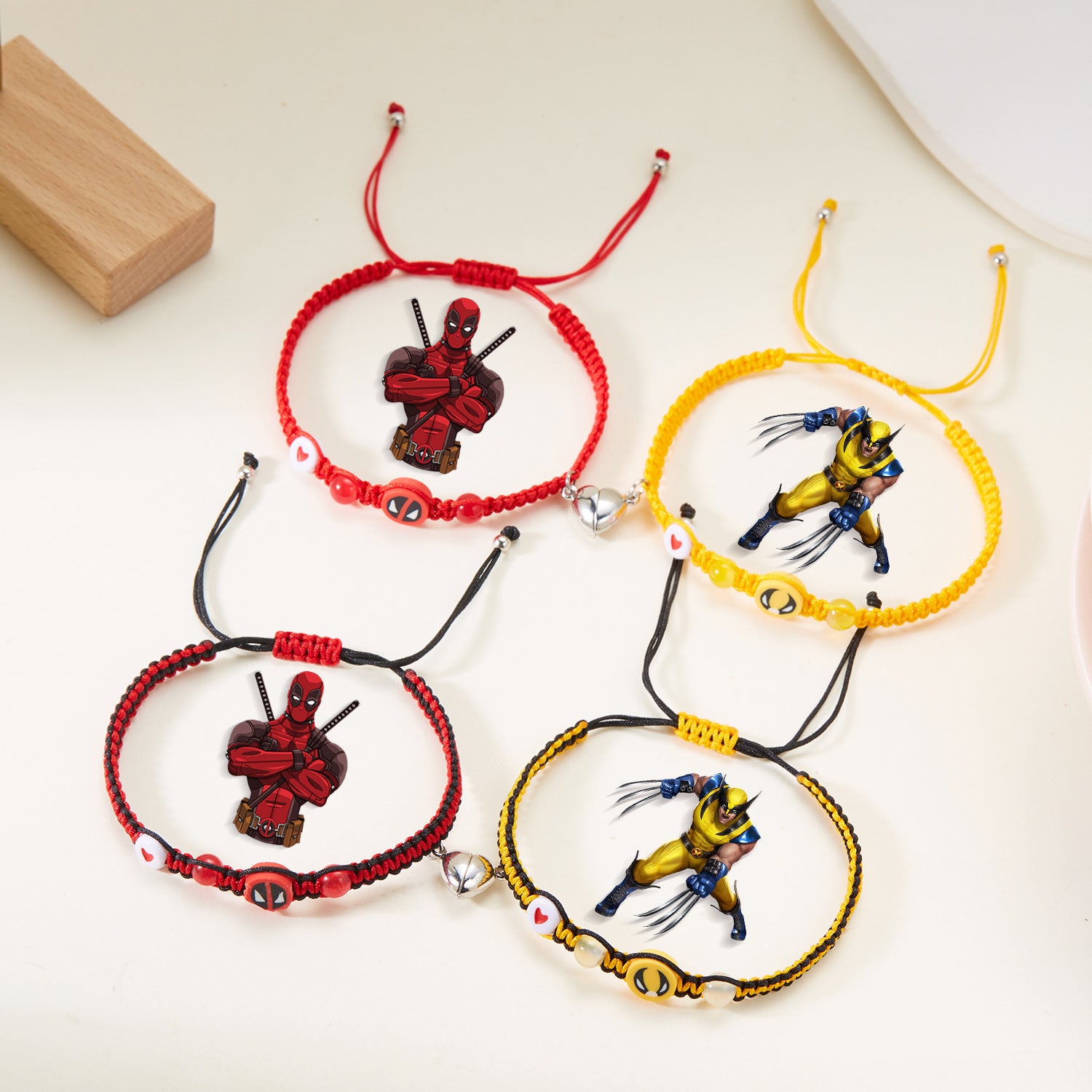 Wholesale Cartoon Anime Heart Shaped Magnetic Handmade Woven Bracelet ACC-BT-FanYou002