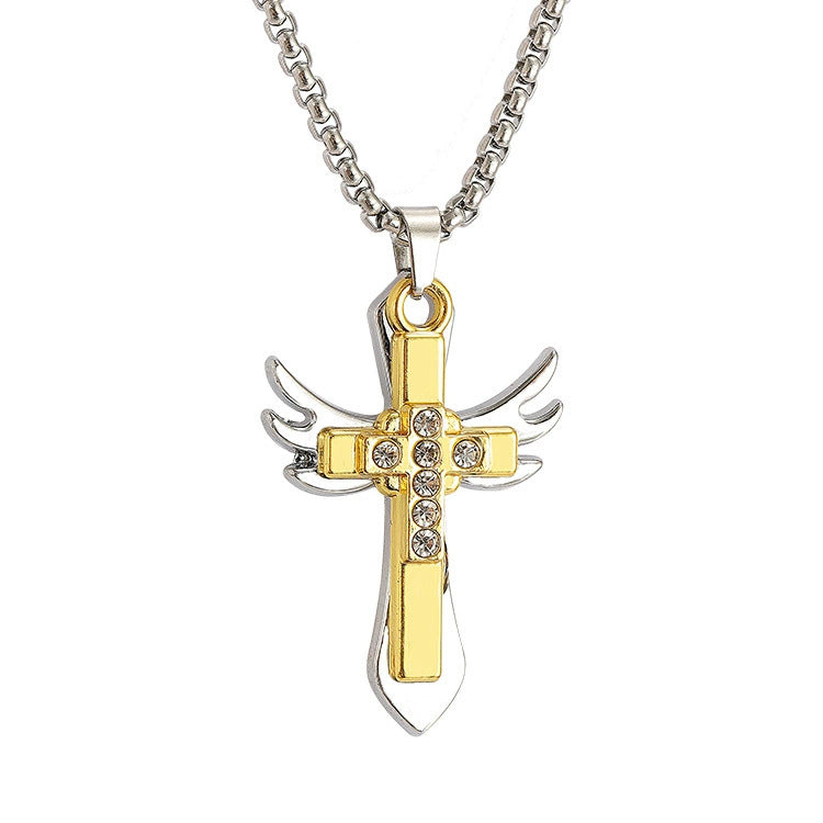 Wholesale Titanium Steel  Cross Necklace  Hip-Hop All-Match Pendant Necklaces
