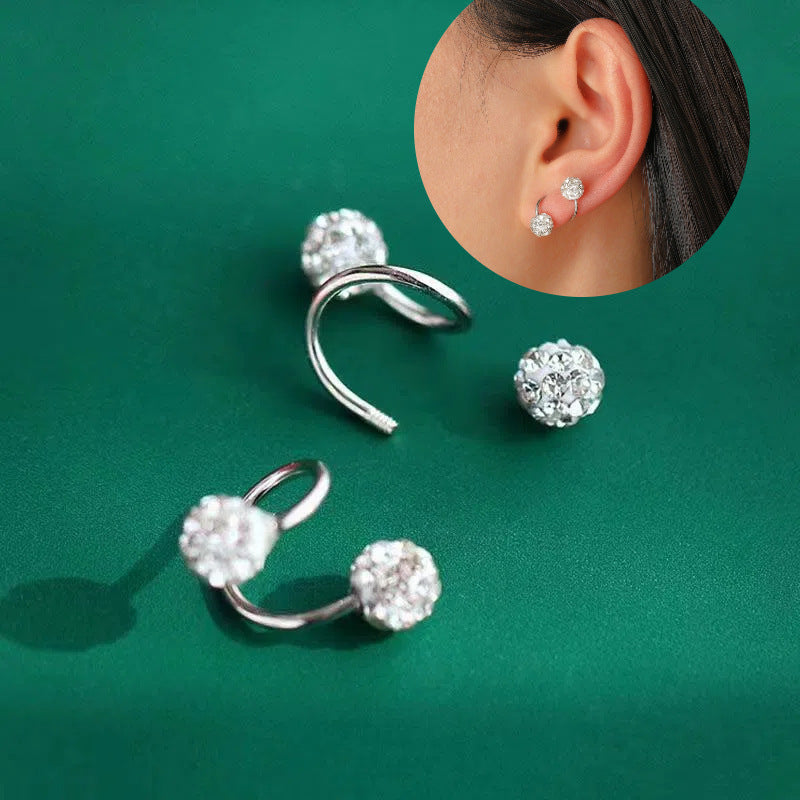 Wholesale Alloy Electroplated Screw Back Stud Earrings Spiral Ball Geometric Design For Women Stylish Jewelry Accessory