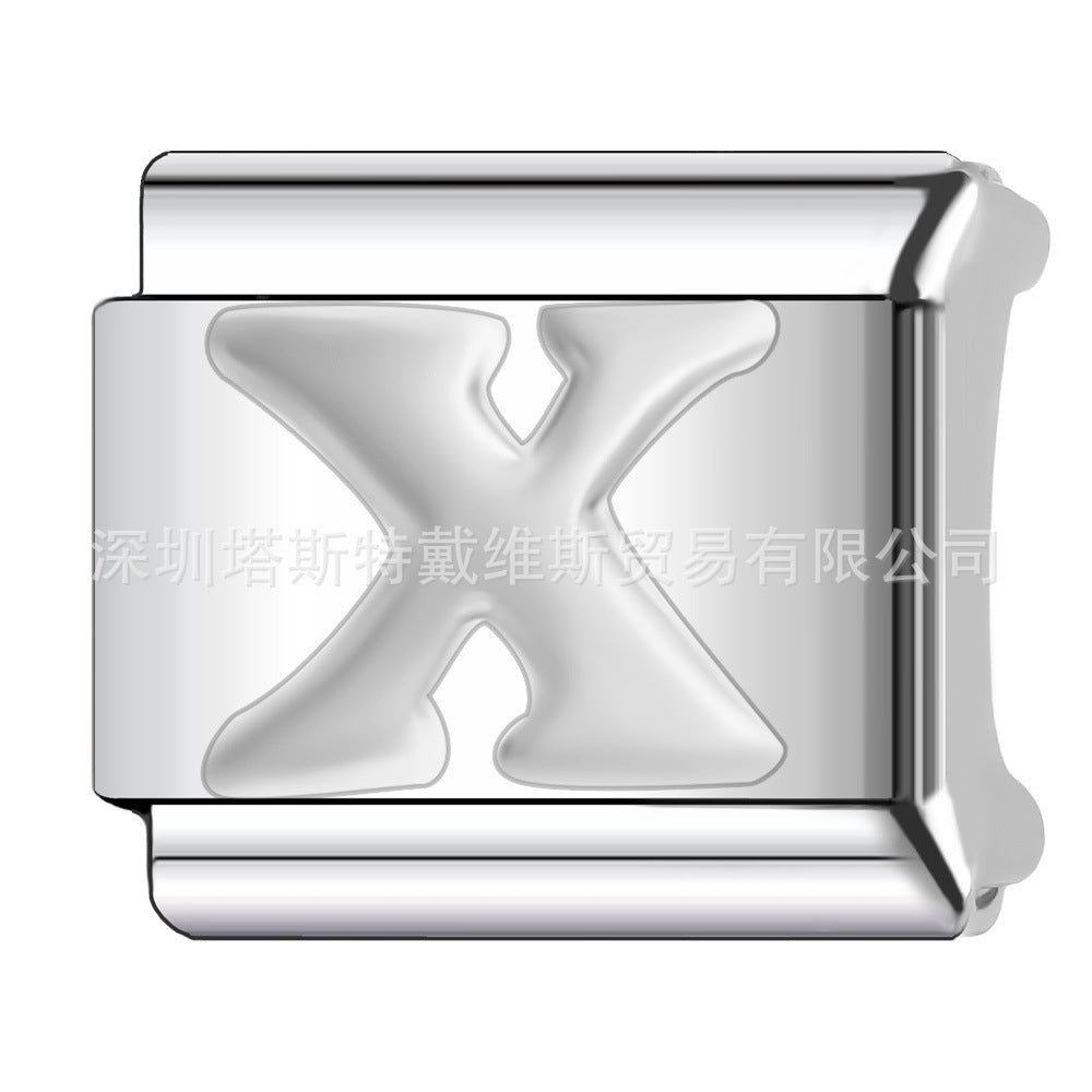 Wholesale 9mm Italian Charm Starter Bracelets DIY square Single Section Creative Stainless Steel Composable Bracelet