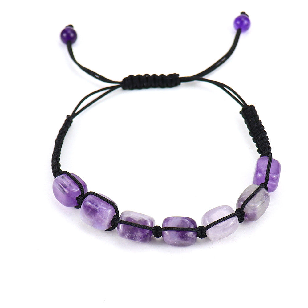 Wholesale Crystal Beaded Bracelet Geometric Rectangular Stone Yoga Accessory Boutique Resale