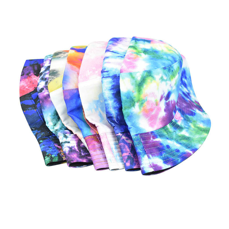 Wholesale Colorful Tie Dye Bucket Hat For Men Women Wide Brim Sun Hat Trendy Summer Fashion Accessory
