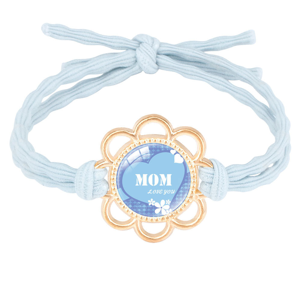 Wholesale mother's day jewelry hair rope bracelet dual-purpose alloy Mom