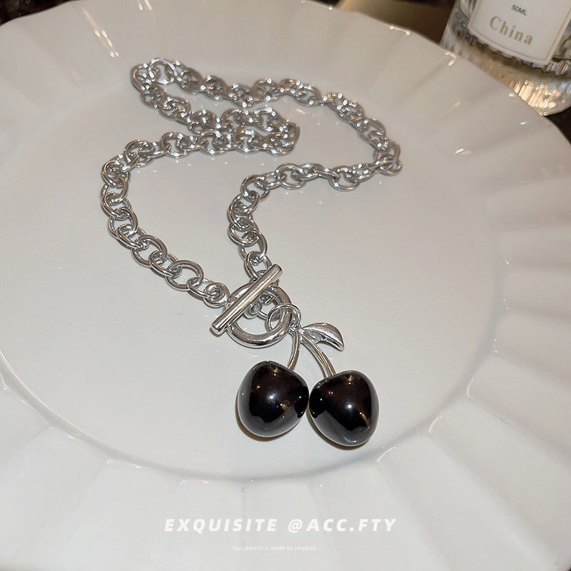 Wholesale High-grade Fruit Cherry OT Buckle Necklace  ACC-NE-JingQiao001