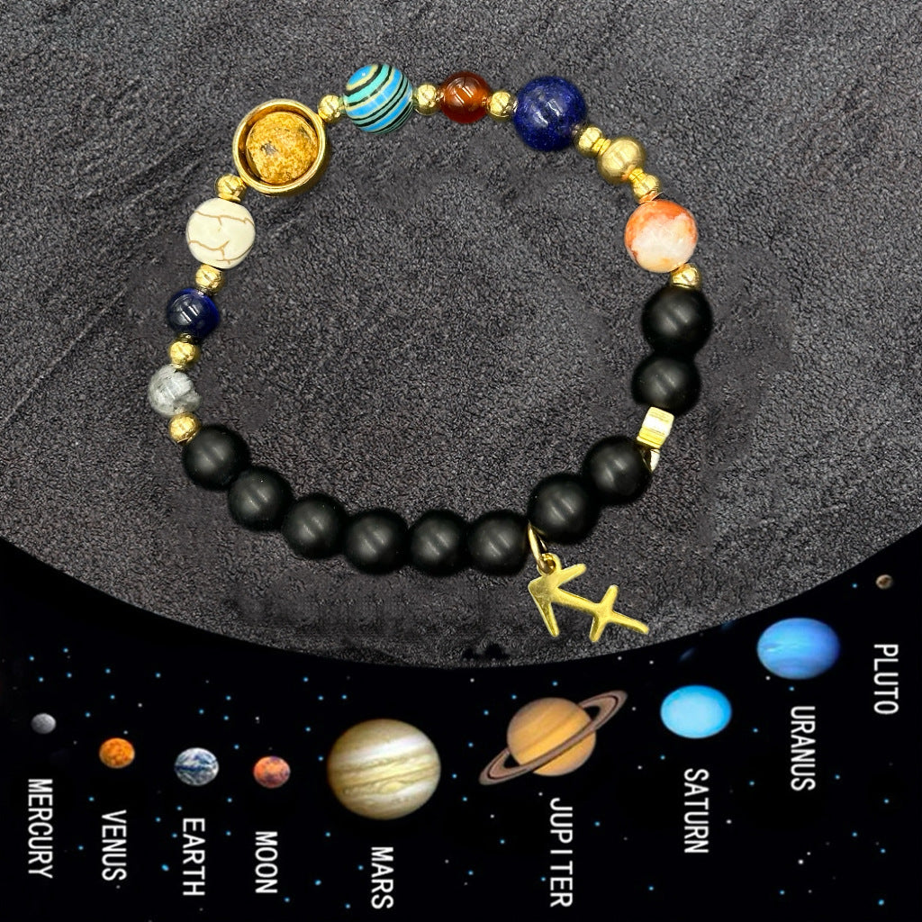 Wholesale Natural stone 12 zodiac sign beaded bracelet