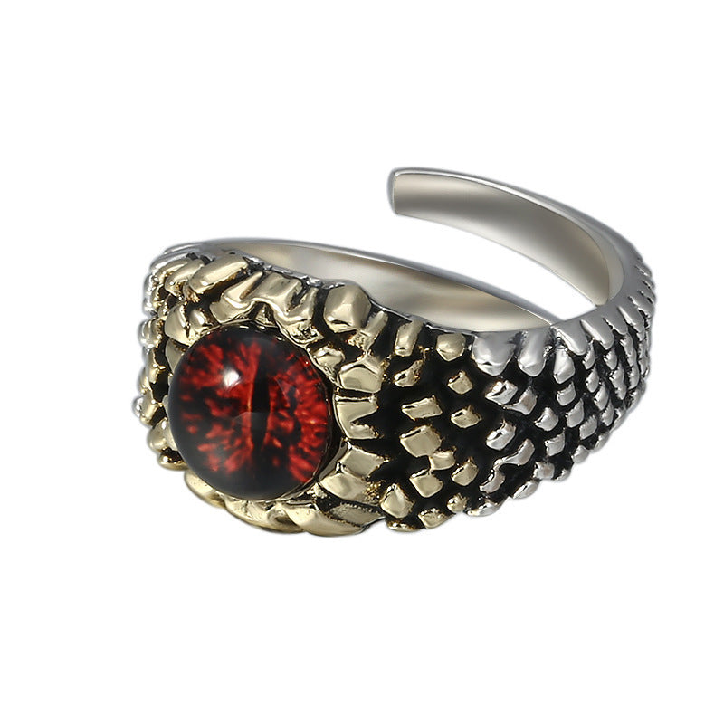 Wholesale Electroplated Metal Eye Ring Edgy Punk Devil Eye Design Jewelry Accessory for Men