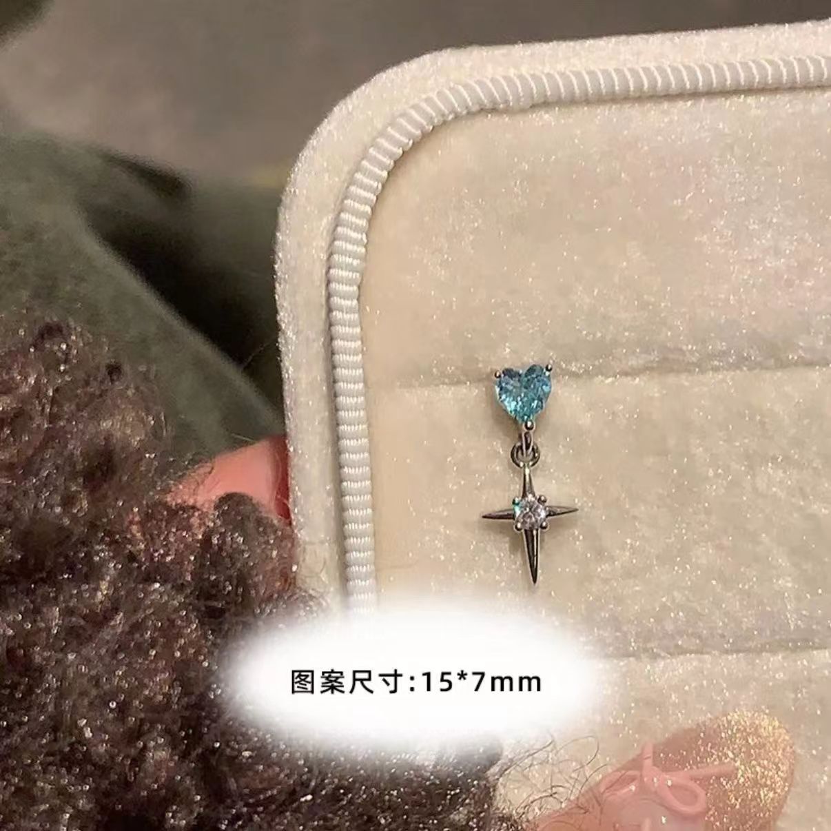 Wholesale Flash Zirconium Cross Pendant Ear Bone Nail Titanium Steel Niche All-match Awn Star Earrings