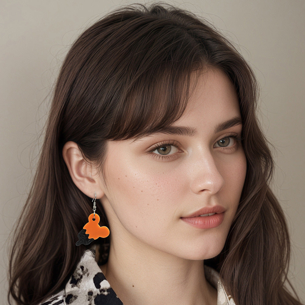 Wholesale  acrylic  orange and black  ice cream acrylic earrings