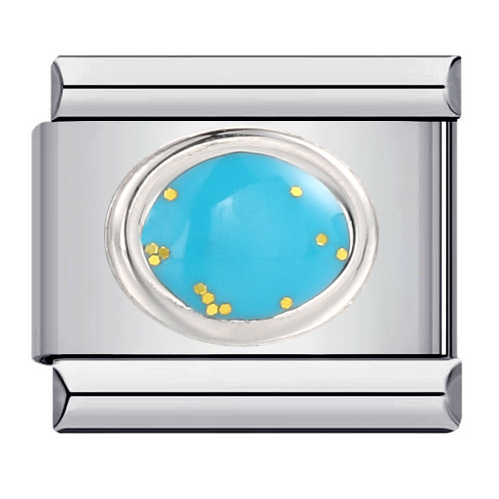 Wholesale Italian modular Stainless steel oval stamping colorful oil drip DIY  bracelet