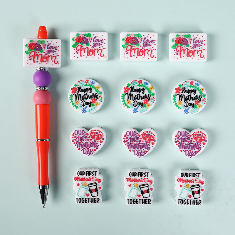 Wholesale 20pcs Mother' s Day Focal Beads DIY Bead Accessories