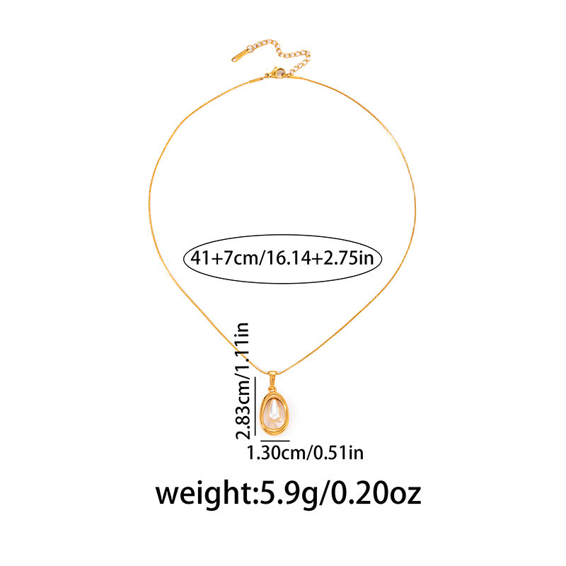 Wholesale Baroque Pearl Necklace Irregular Stainless Steel Jewelry Accessory Trendy Gift