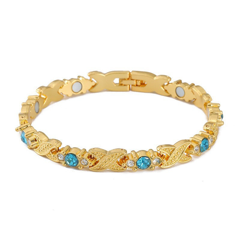 Wholesale detachable energy magnet bracelet alloy diamond adjustable bracelet