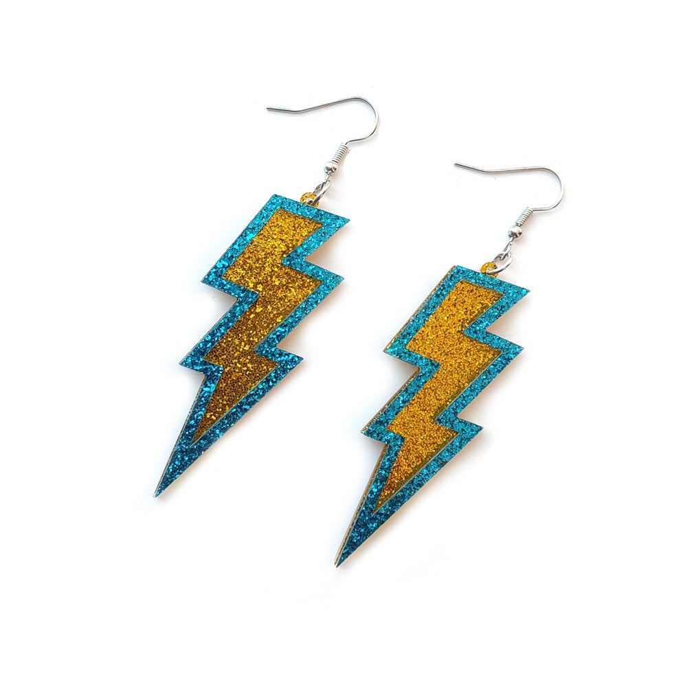Wholesale Geometric Lightning Acrylic Earrings - Trendy Jewelry Accessory for Party,  Gift &  Boutique Resale