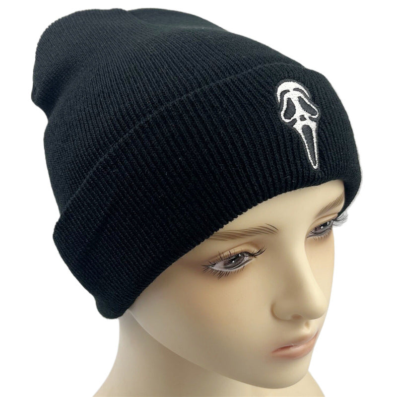 Wholesale  Horror Skull Embroidered Knitted Hat