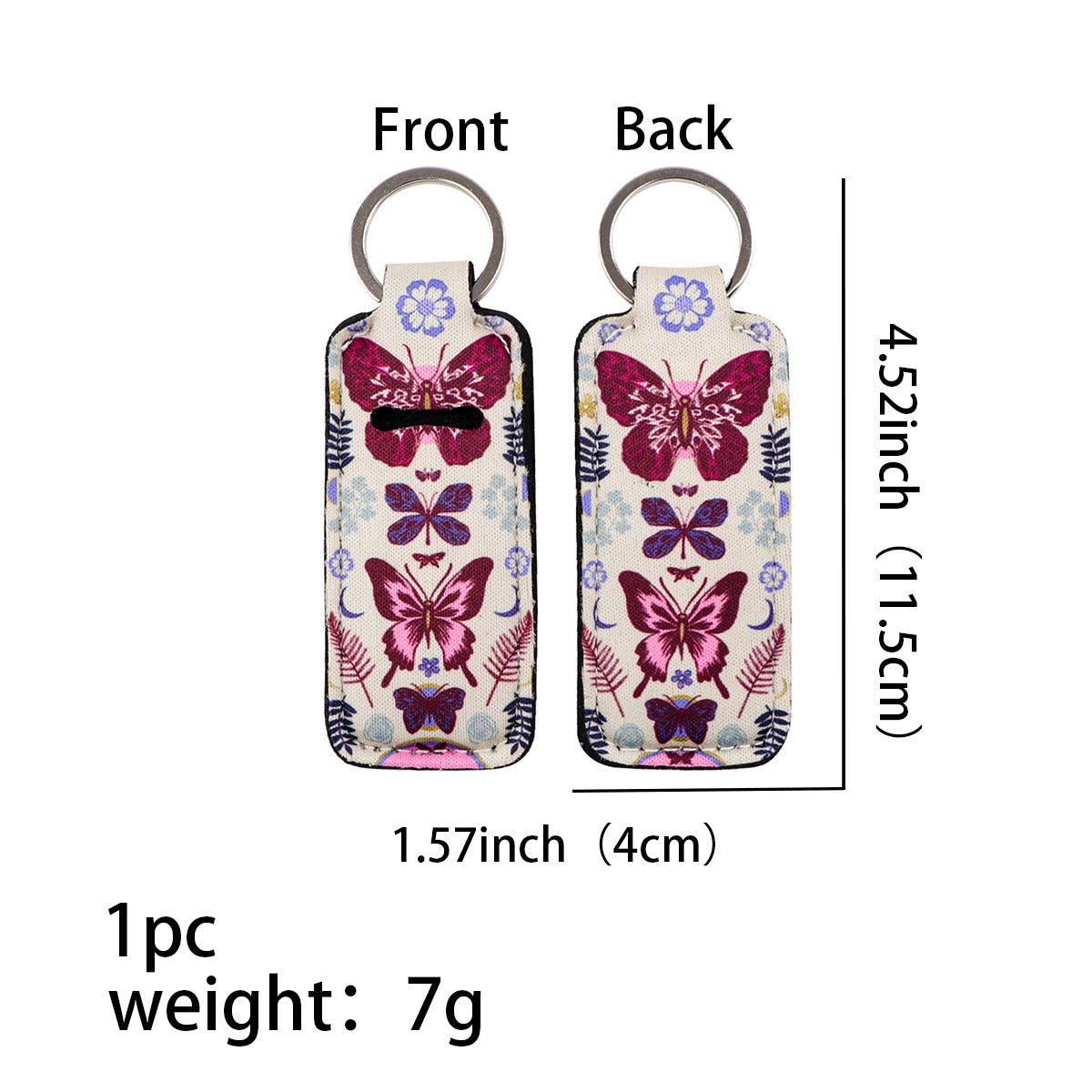 Wholesale 6pcs Cartoon Butterfly Lipstick Protective Case Keychain