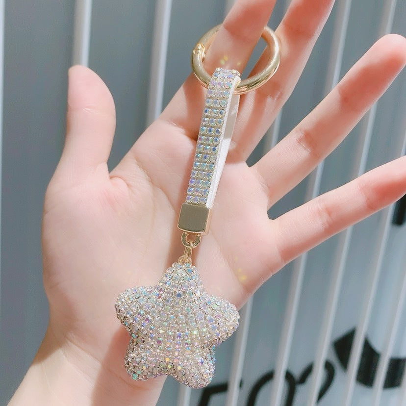 Wholesale Rhinestone Five-pointed Star Alloy Keychain Lanyard Keychain ACC-KC-ShuoT021