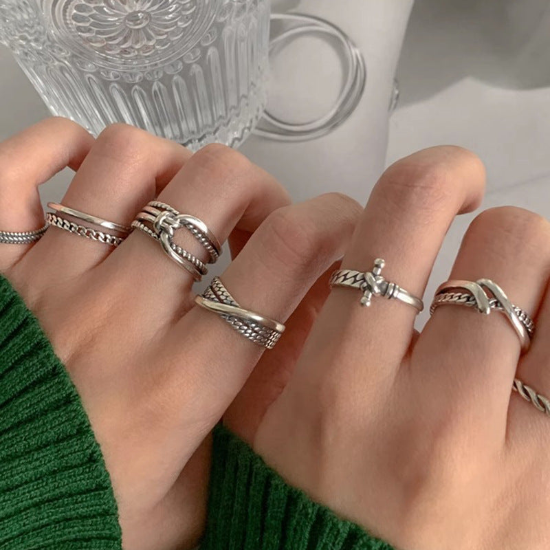 Wholesale Vintage Double Line Ring Open Ring ACC-RS-YaoFeng009