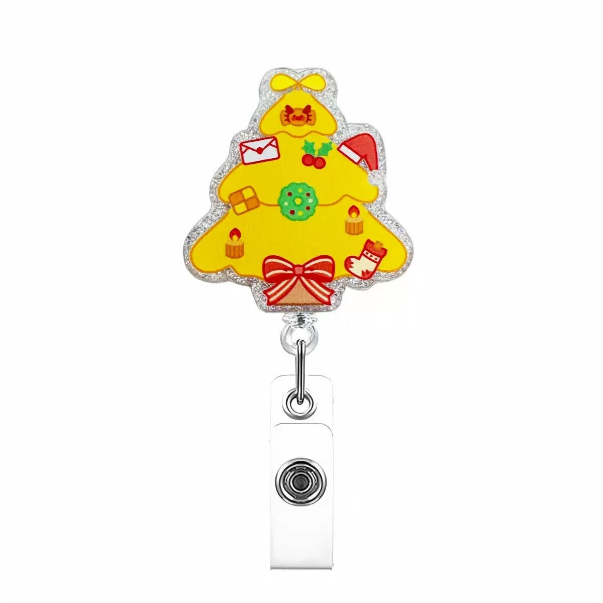 Wholesale Christmas tree bell badge name Badge Reels