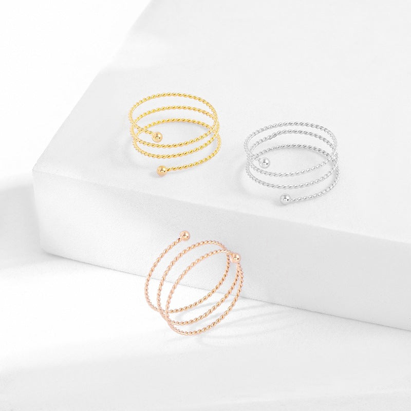 Wholesale Titanium Steel Ring Adjustable Coil Rings ACC-RS-DingChao008