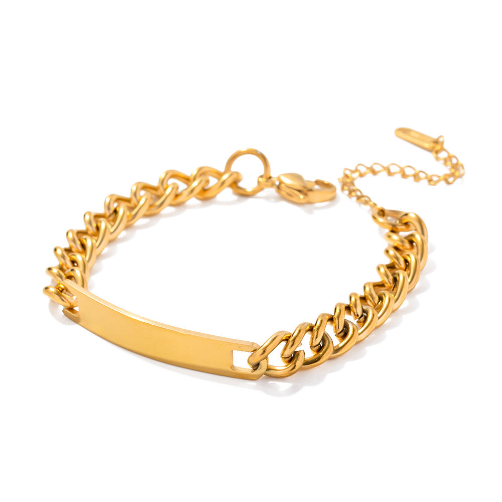Wholesale Cuban Chain Bracelet Stainless Steel Bracelets Gold Plated Bracelet Hand Jewelry ACC-BT-JD003