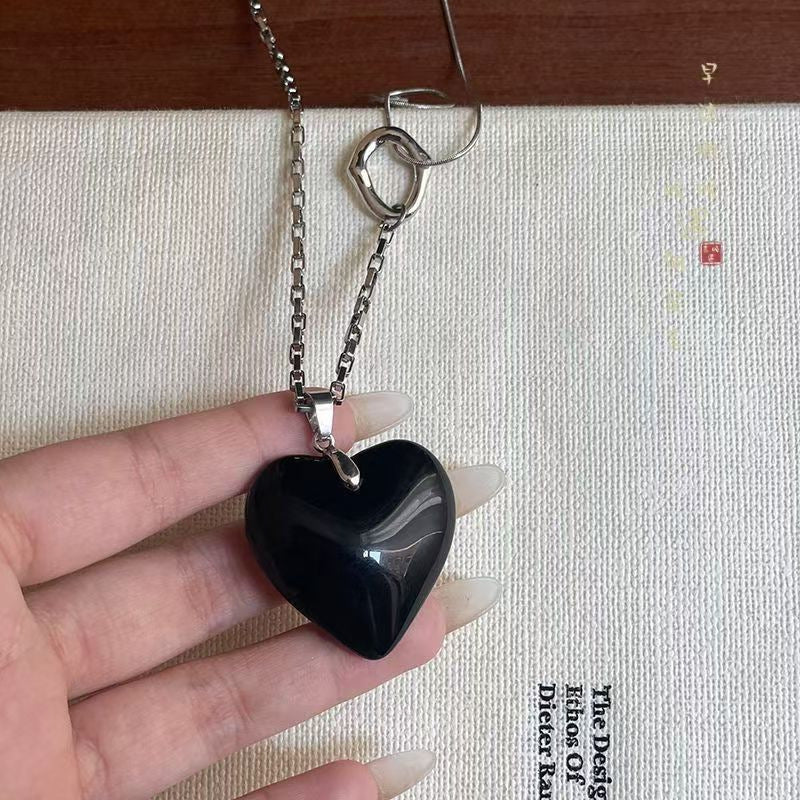 Wholesale Korean Style Heart Polka Dot Pendant Necklace Gift Jewelry Accessory