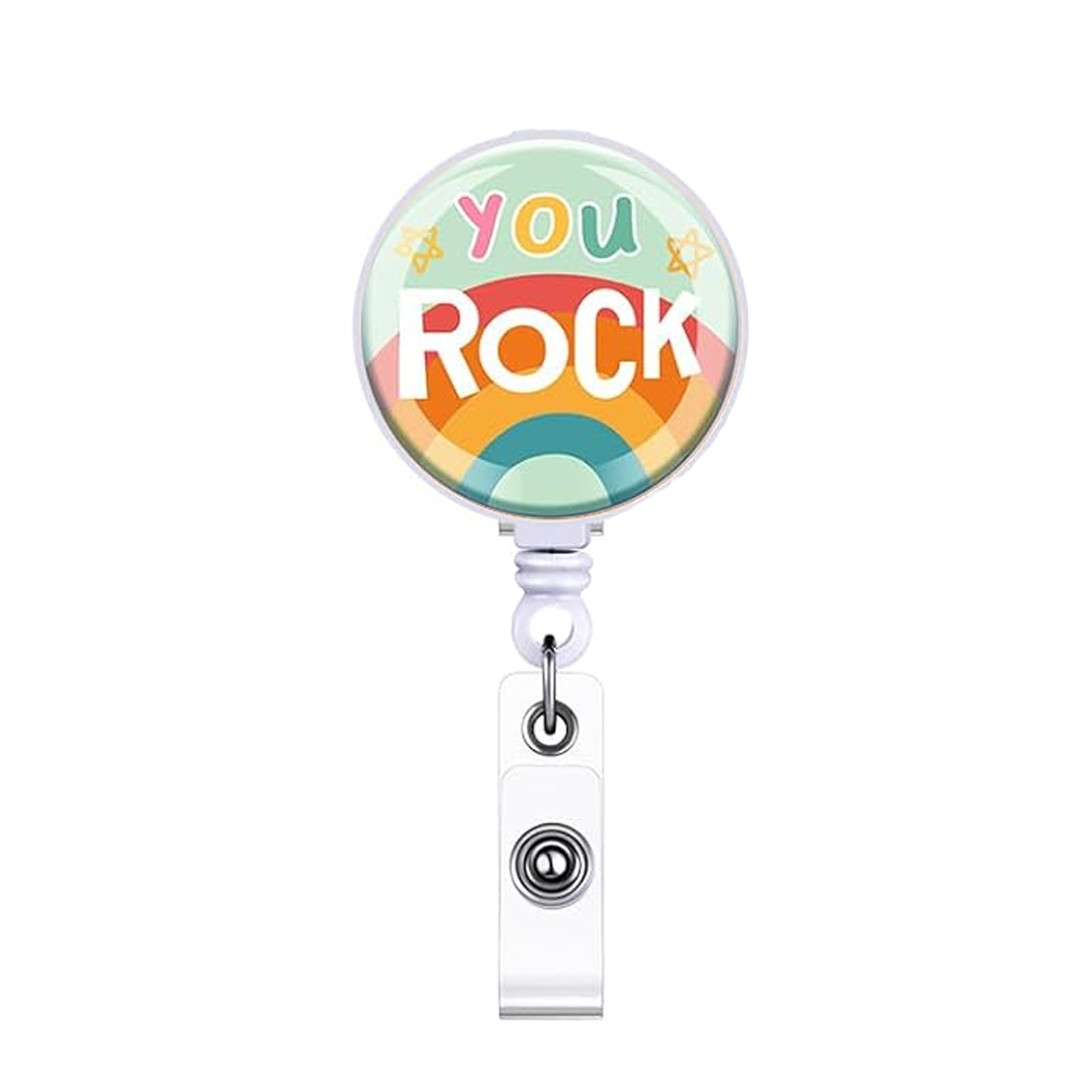 Wholesale Colorful Motivational Quote Acrylic ID Card Holder with Retractable Reel for Everyday Use Gift
