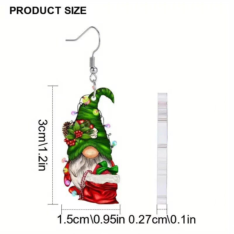 Wholesale Christmas Gnome Party Acrylic Earrings