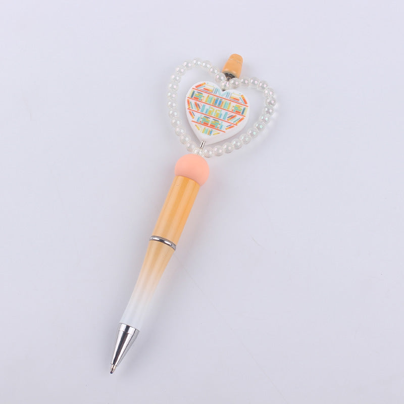 Wholesale creative cartoon love series silicone beaded pen  ballpoint pen