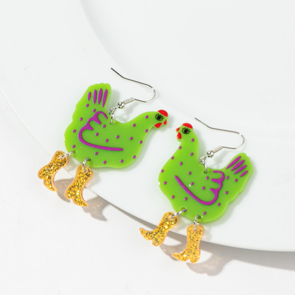 Wholesale Acrylic Cat Earrings Funny Design Party Jewelry Accessory Gift