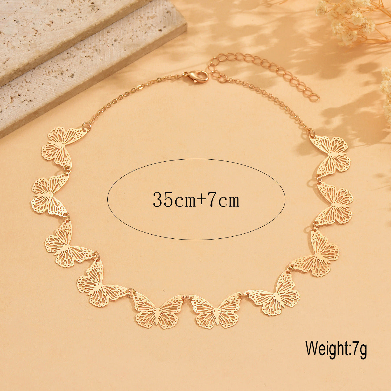 Wholesale simple hollow butterfly gold-plated necklace