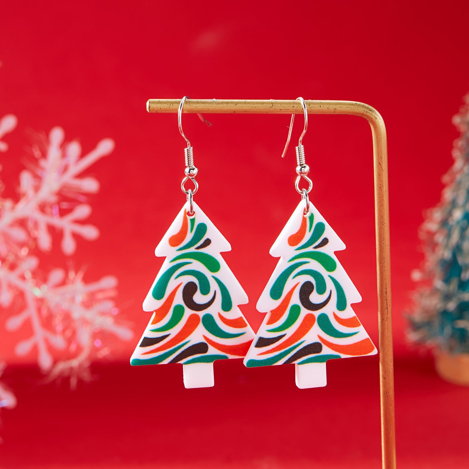 Wholesale Christmas Tree Santa Hat Christmas Tree Earrings ACC-ES-YingHao010