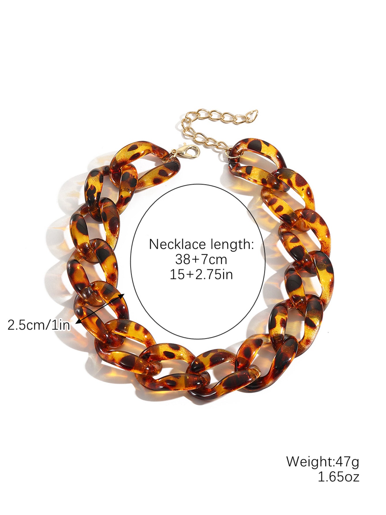 Wholesale  Leopard Slip Necklace Unique Punk Acrylic Chain Necklaces