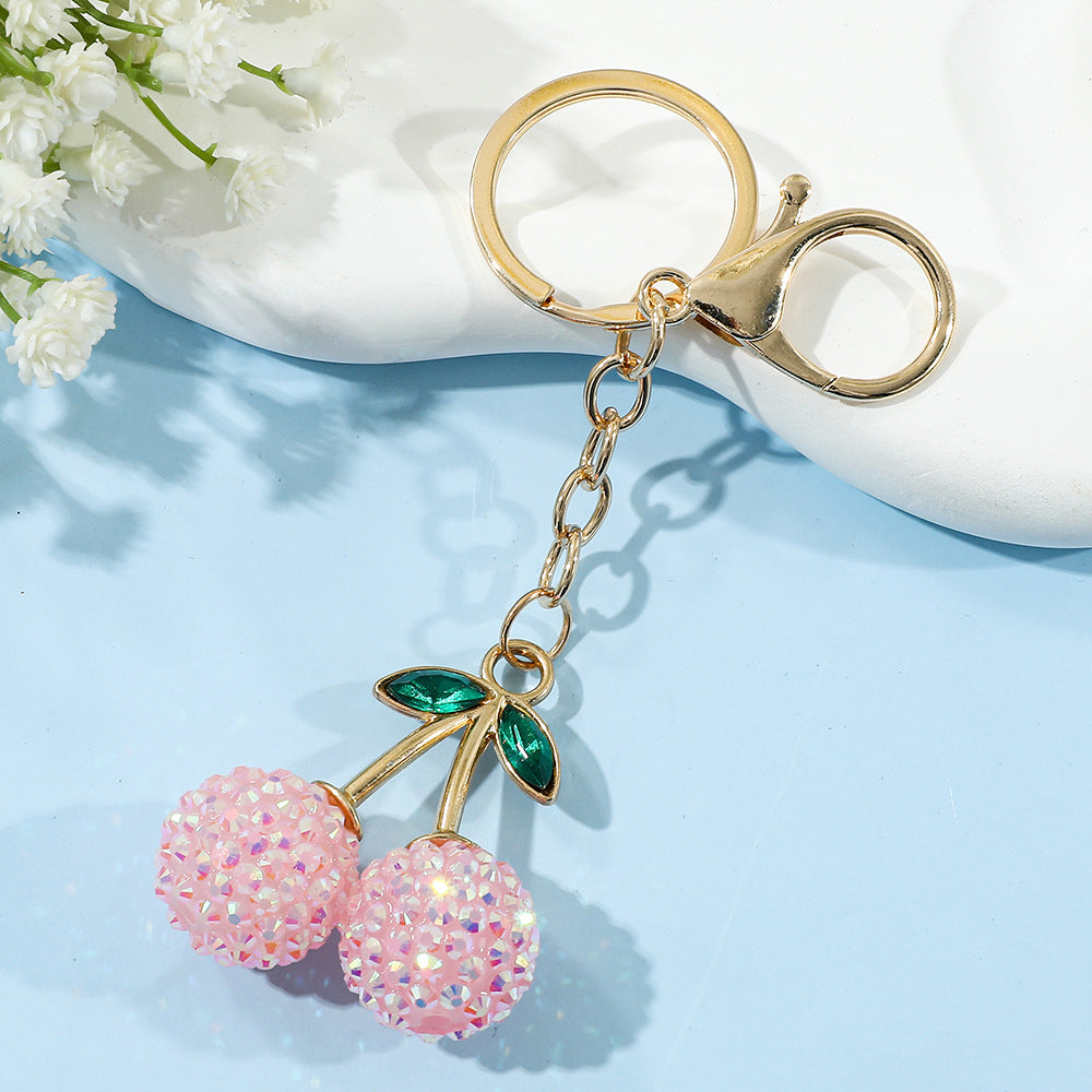 Wholesale alloy color cherry key pendant cute cartoon keychains