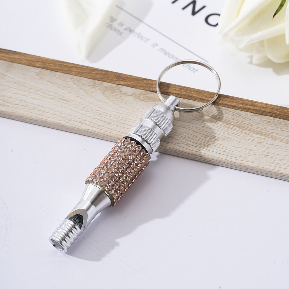 Wholesale Rhinestone Aluminum Whistle Outdoor Keychain ACC-KC-ZhiYa033