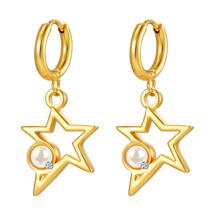 Wholesale Stainless steel cross pendant earrings  18K earrings