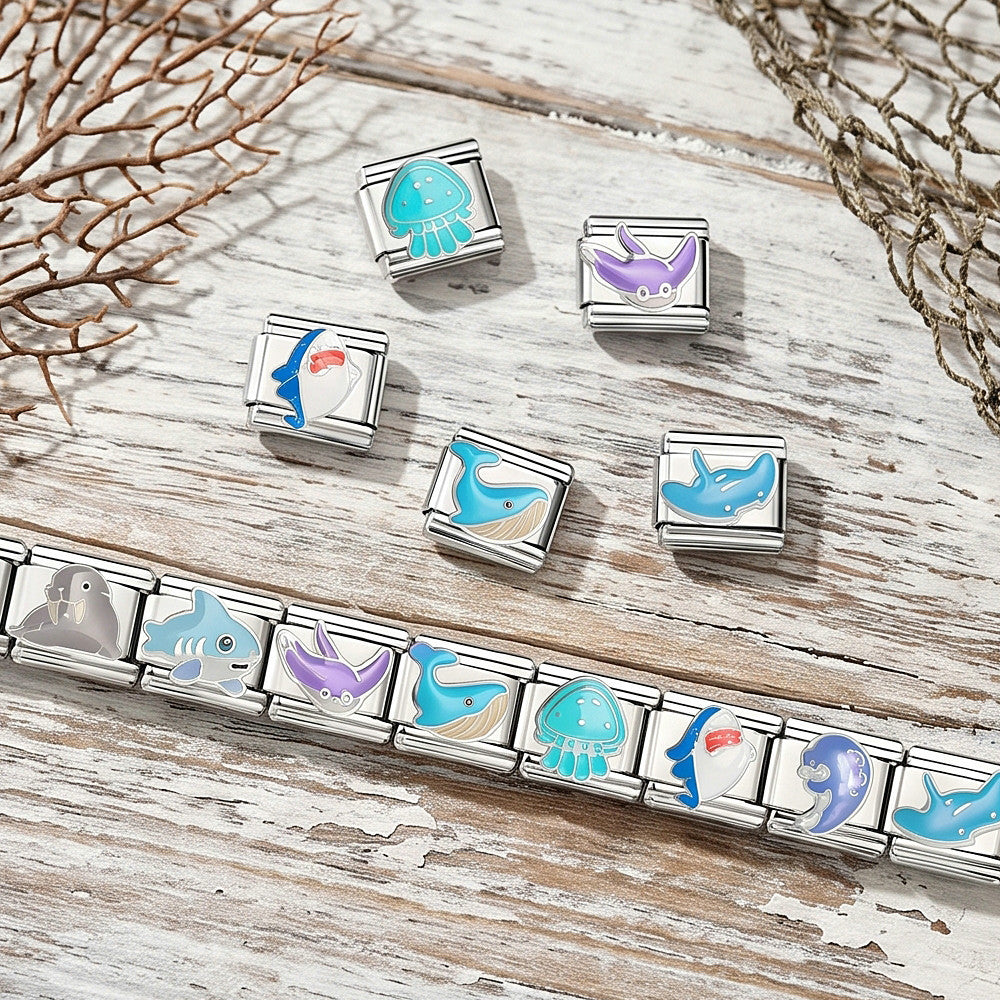 Wholesale Ocean Animal Stainless Steel Modular Bracelet DIY Jewelry Accessory for Resale