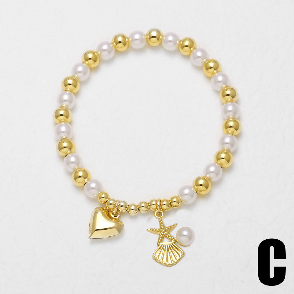 Wholesale Copper Heart Starfish Bracelet