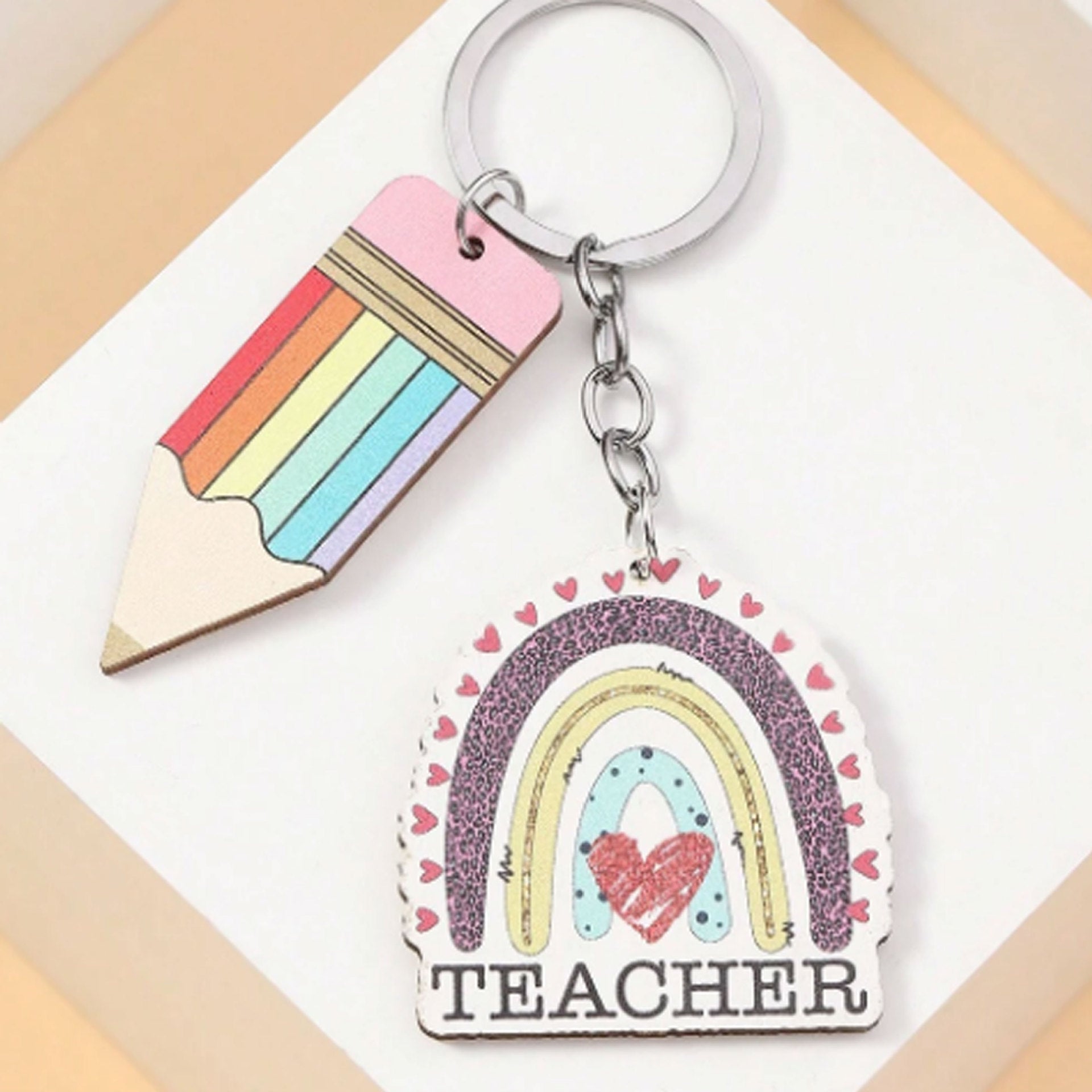 Wholesale Rainbow Acrylic Keychains ACC-KC-Huhe003