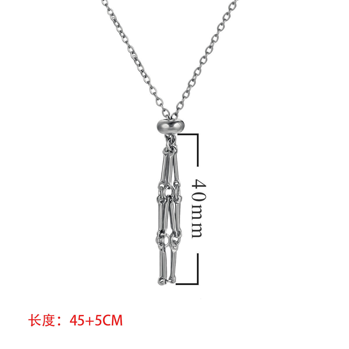 Wholesale Stainless Steel Jewelry Natural Crystal Mesh Pocket Bamboo Necklace