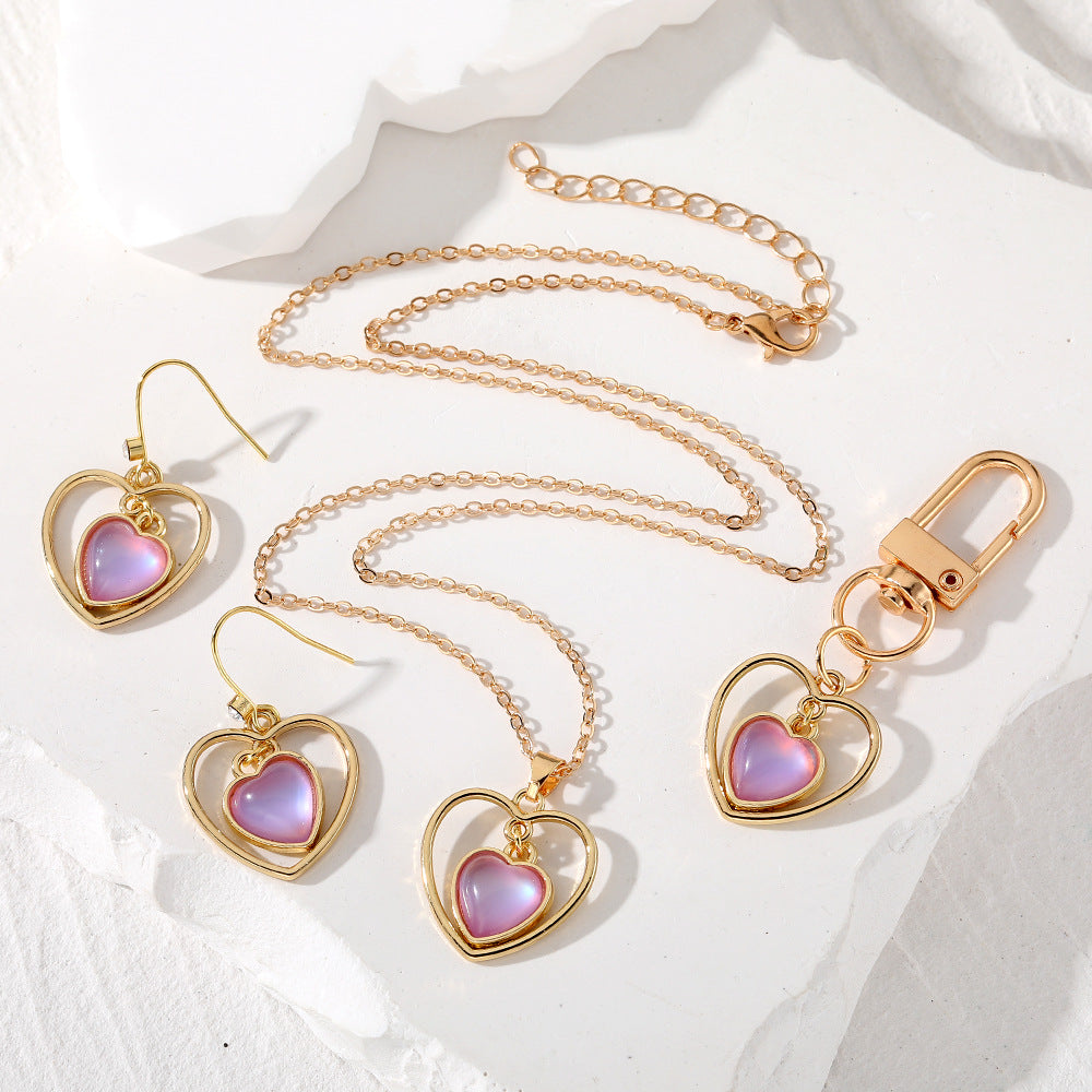 Wholesale Korean Style Hollow Heart Pendant Necklace Trendy Fashion Layering Jewelry Gift