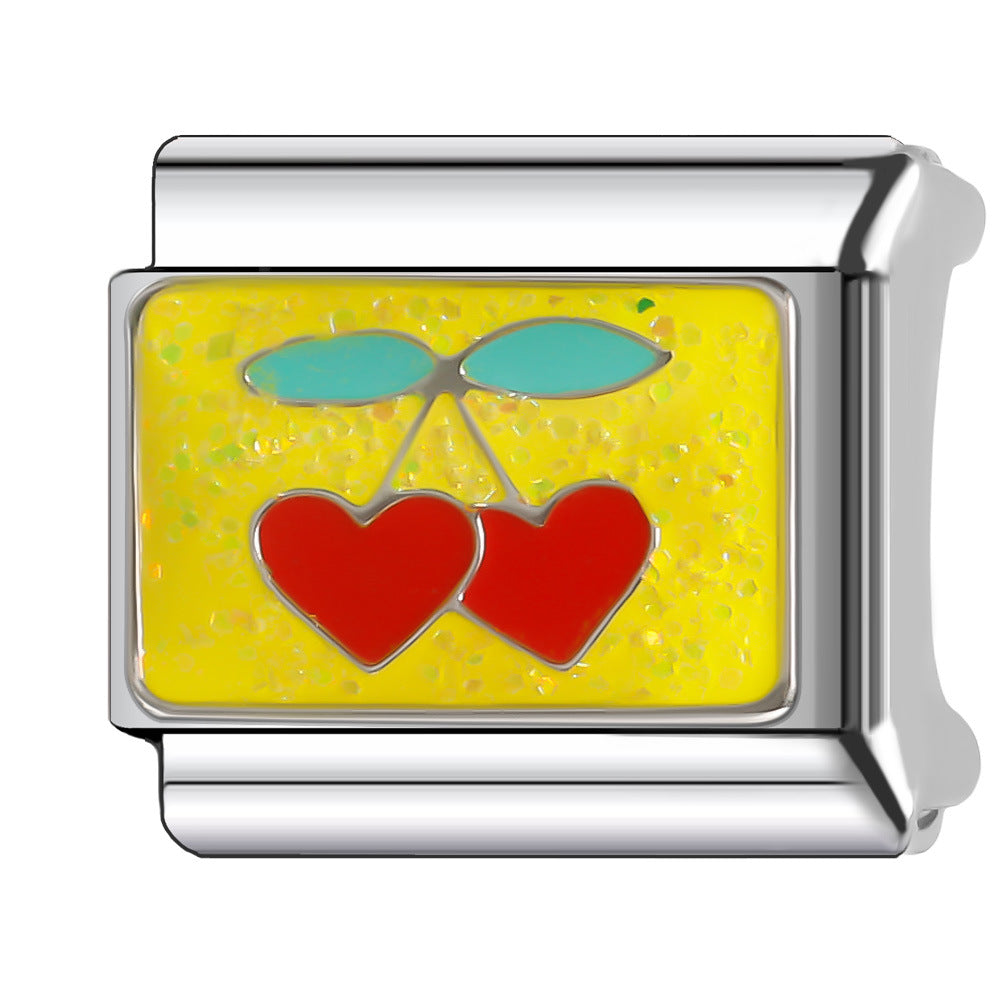 Wholesale Italian Charm Bracelet 9mm DIY Splicing Fruit and Vegetable Series Stainless Steel Composable Bracelet