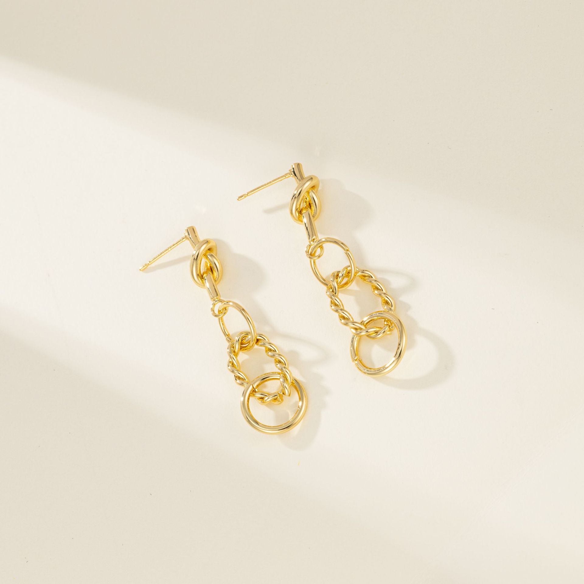 Wholesale  Copper Plated 18K Gold Silver Needle Chain Earrings