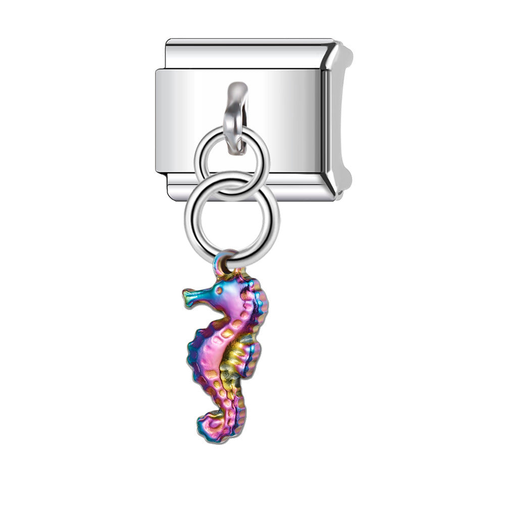 Wholesale Italian Charm Bracelet 9mm DIY Splicing Stainless Steel Laser Personalized Composable Bracelet