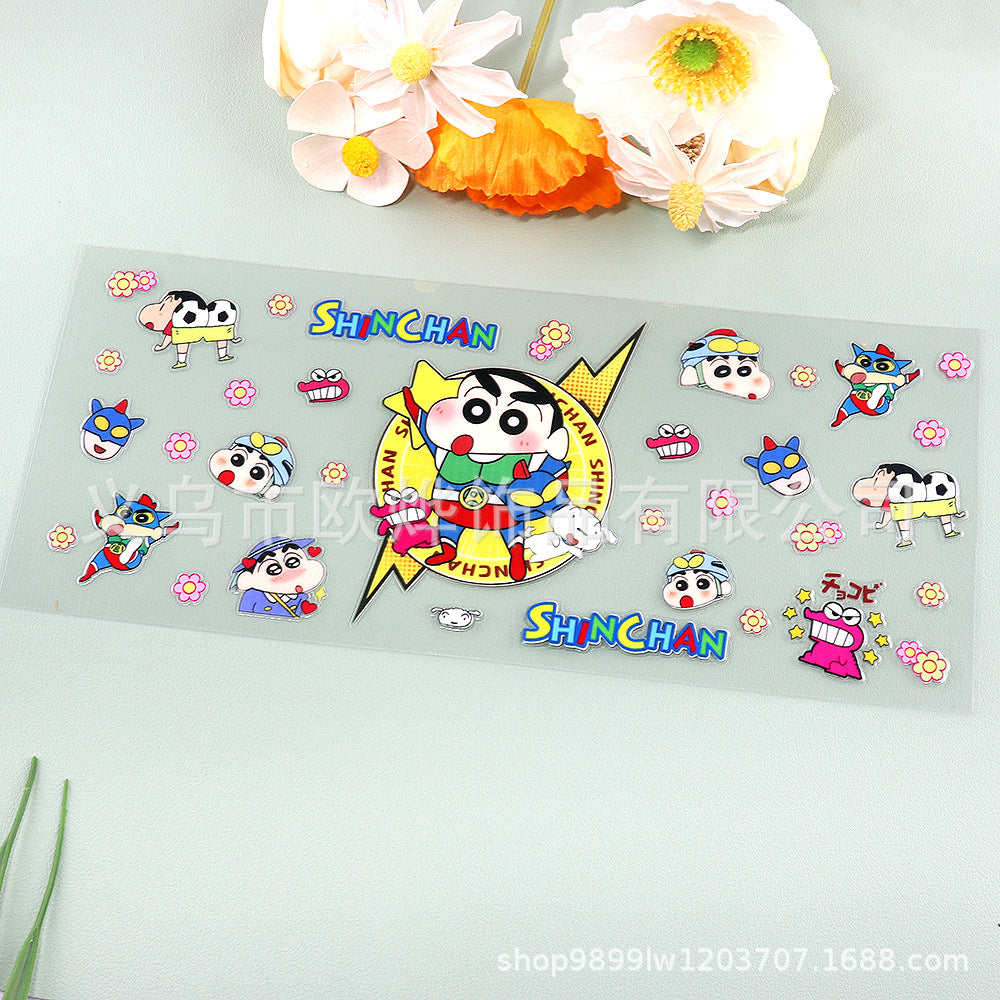 Wholesale 16oz cartoon transfer stickers,  crystal stickers,  tear-off crystal labels,  glass stickers
