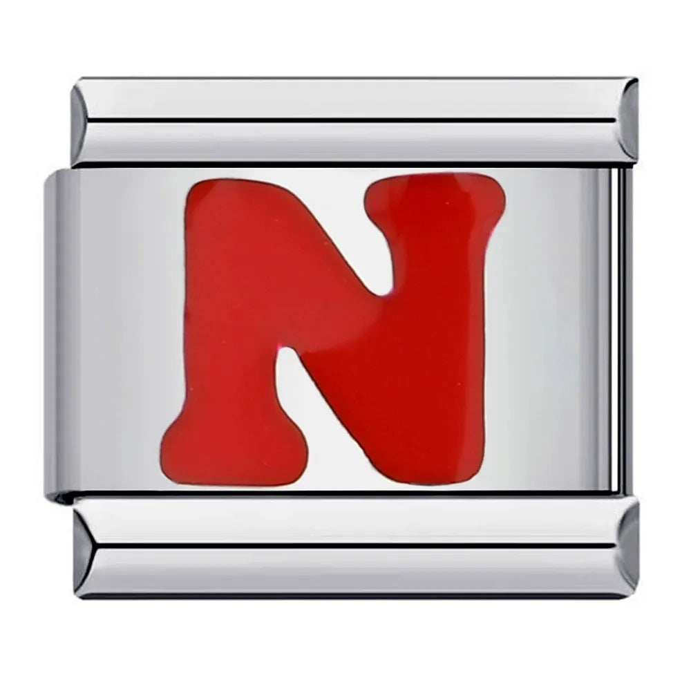 Wholesale   Italian Charm Bracelet 9mm DIY Splicing letter  Creative Stainless Steel Composable Bracelet