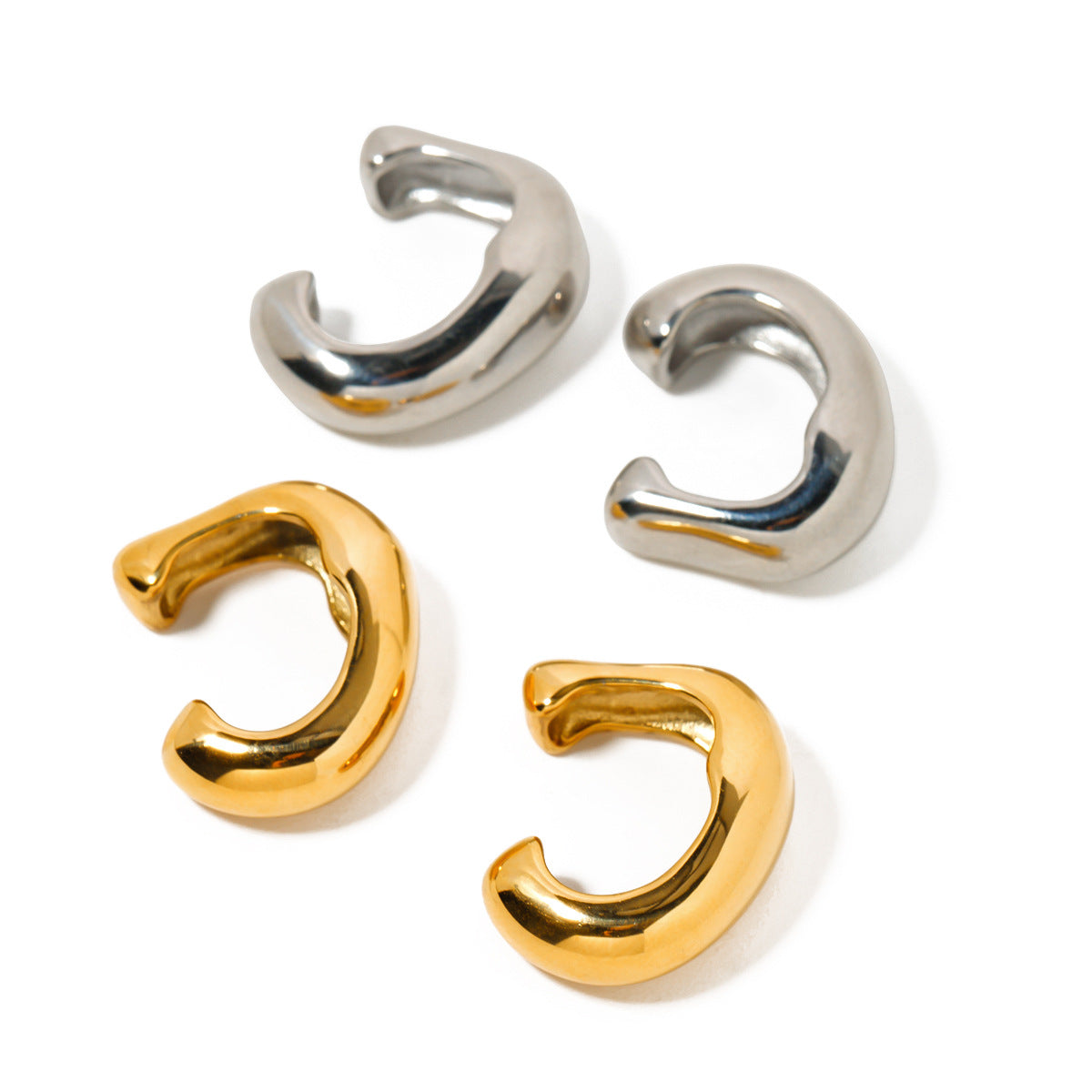 Wholesale 18K Gold Stainless Steel Rivet Ear Clip Earrings