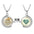Wholesale  double-sided rotatable crystal pendant necklace mother's day necklace