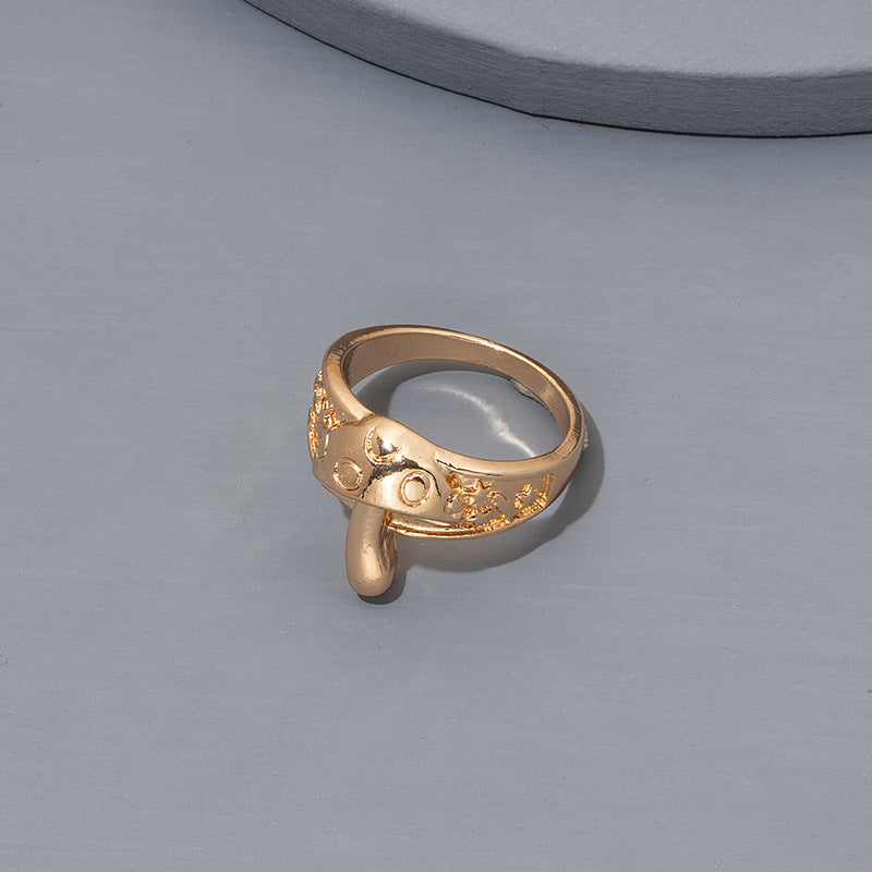 Wholesale retro mushroom five-pointed star mysterious alloy ring ring  fashion jewelry